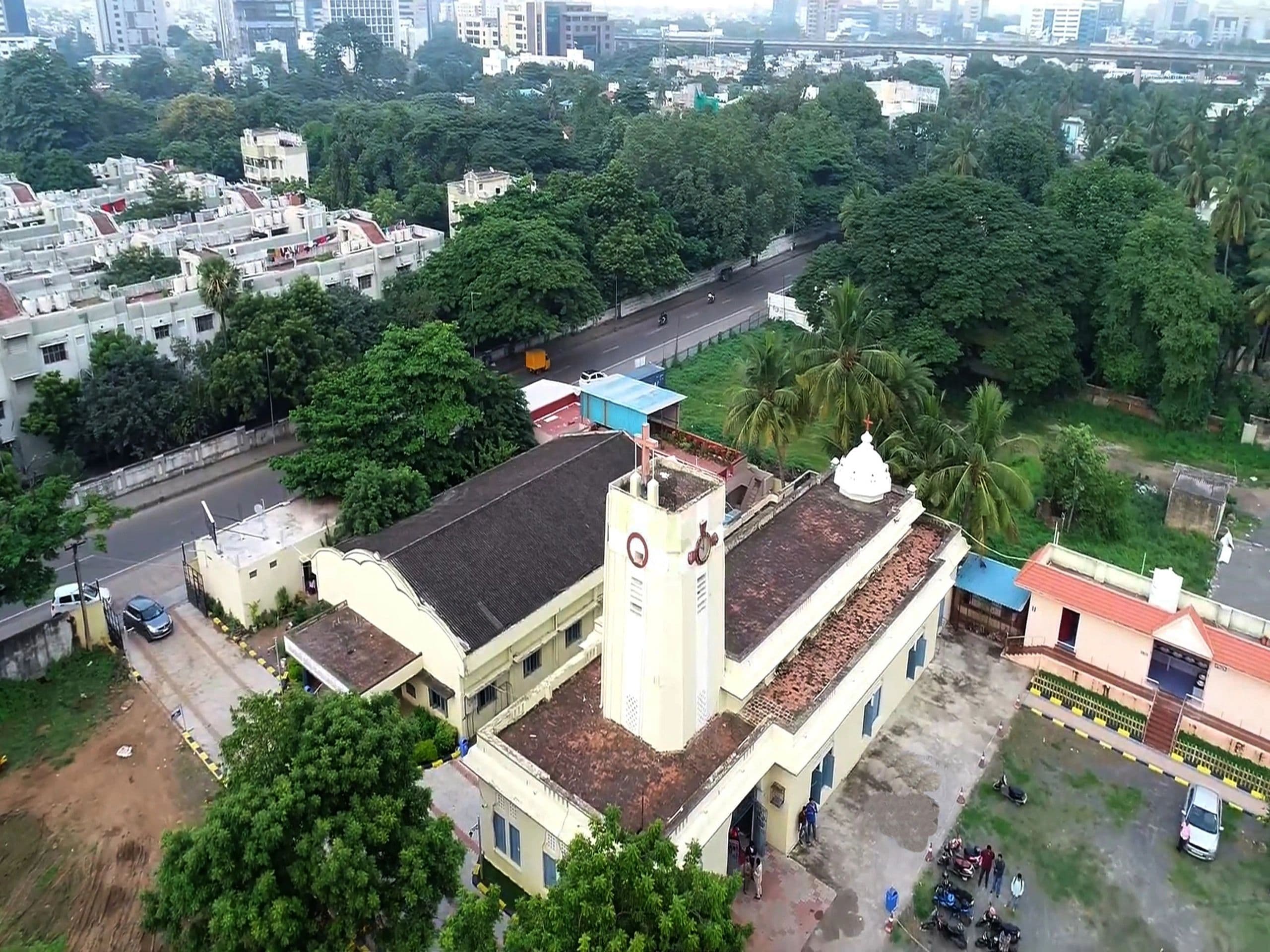 Church campus aerial view